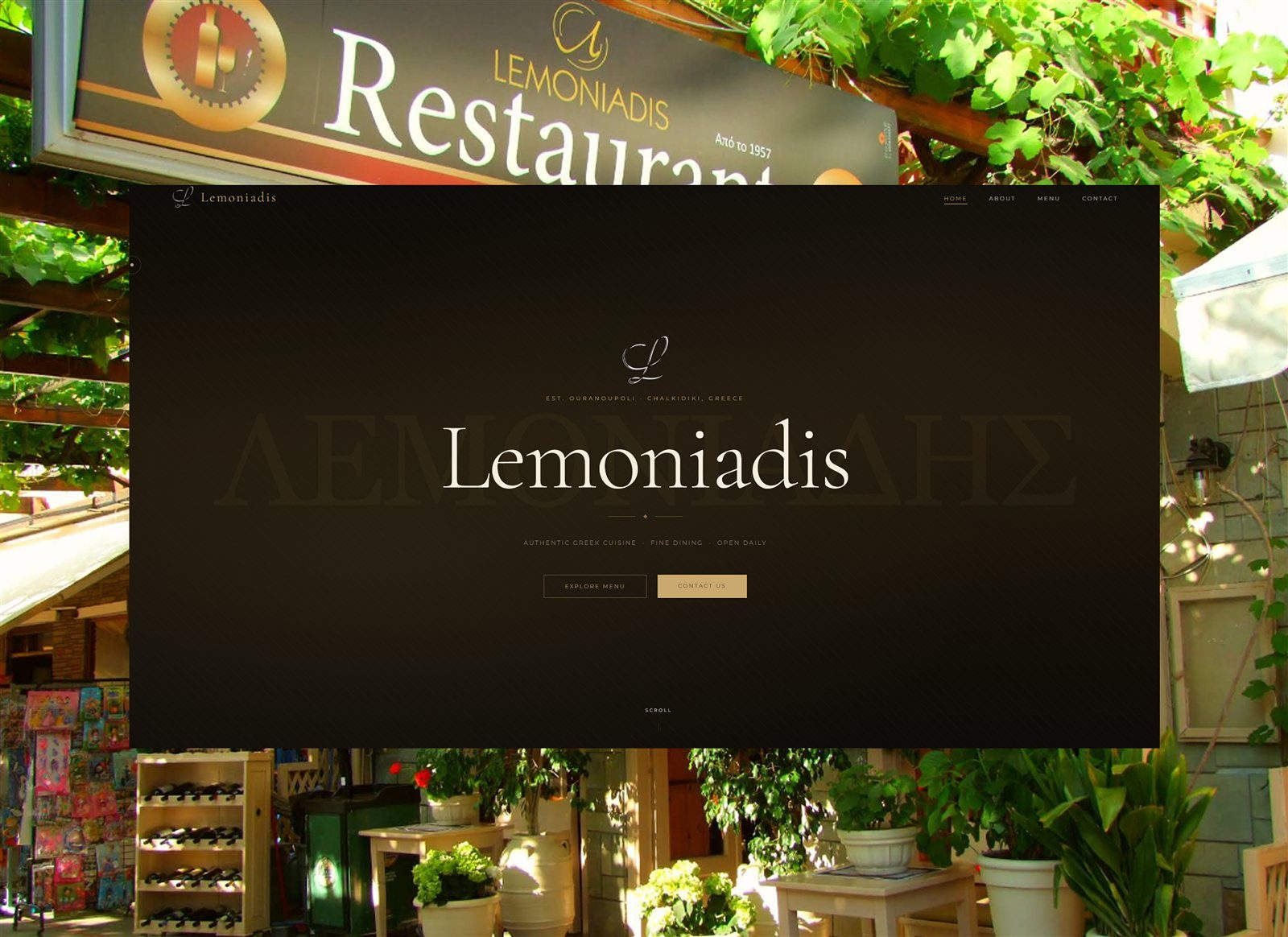 Lemoniadis restaurant website by Florium Studio